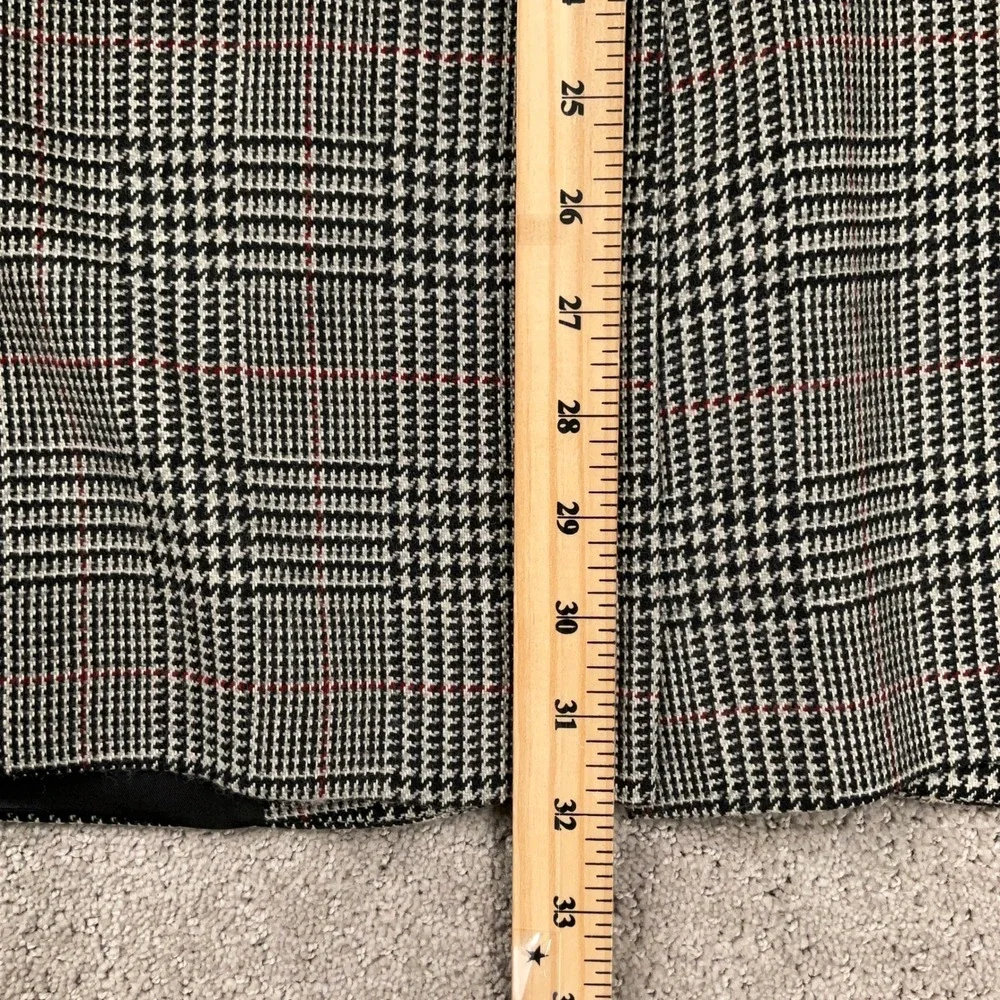 Burberrys‎ Jacobson's Blazer Men 47L Black Red Plaid Wool Jacket Classic USA